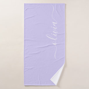 Monogramme de nom girly écriture moderne lavande v