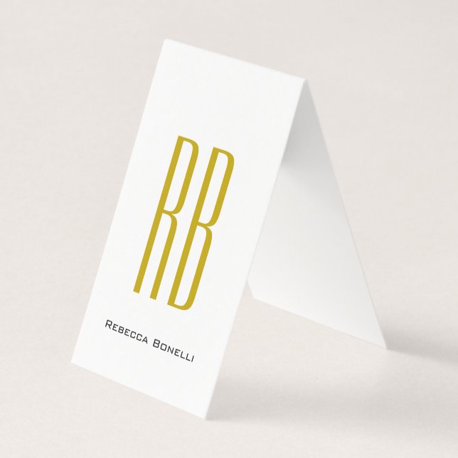 Monogramme de nom moderne de couleur or exclusive  (Front)