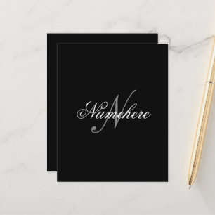 Monogramme de nom noir et blanc personnalisé uniqu