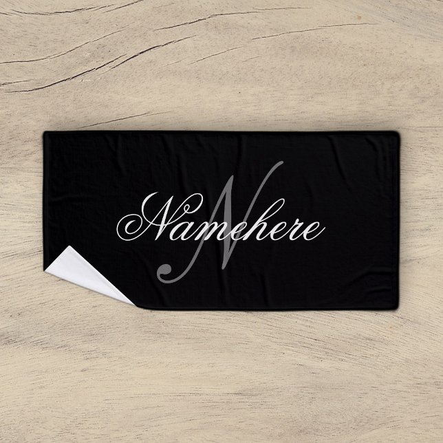 Monogramme de nom noir et blanc personnalisé uniqu (Créateur téléchargé)