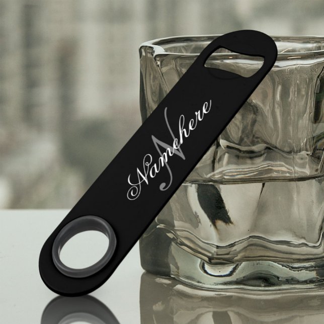 Monogramme de nom noir et blanc personnalisé uniqu (Créateur téléchargé)