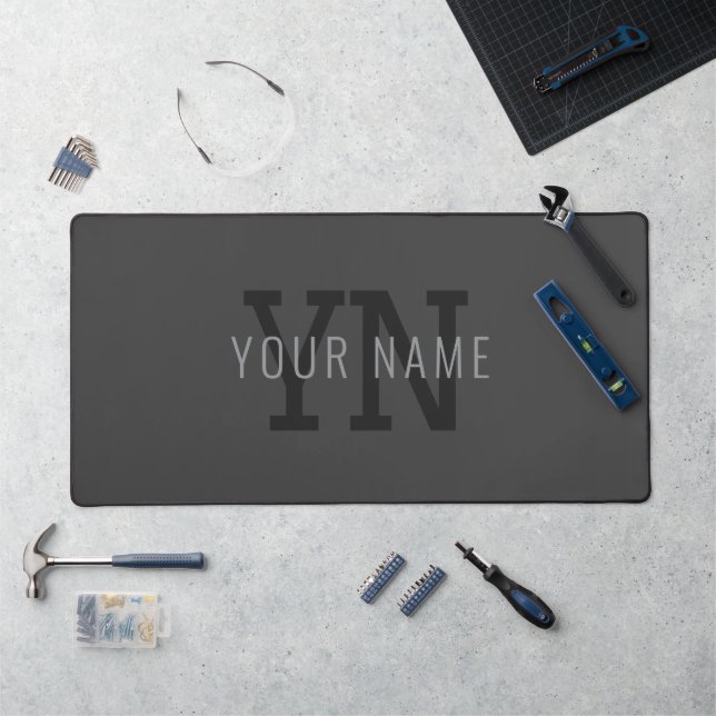 Monogramme de nom (ou autre texte) gris foncé mode (Poste de travail)