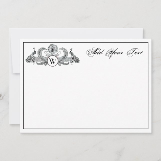 Monogramme de paons vintage (Devant)