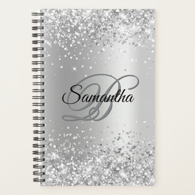 Monogramme de papier d'aluminium scintillant argen (Devant)