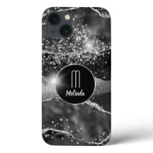 Monogramme de Parties scintillant Diamond Agate No