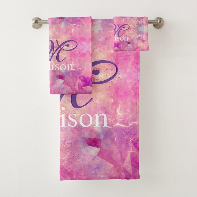 Monogramme de parties scintillant rose fuschsia so (En situation)