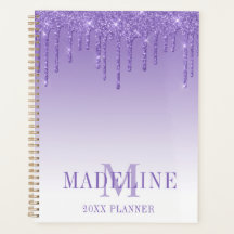 Monogramme de Parties scintillant violet moderne