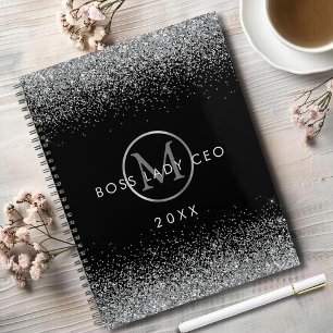 Monogramme de PDG femme d'affaires en paillettes a