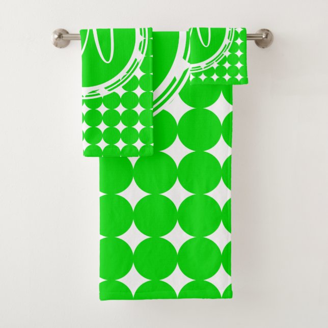 Monogramme de point de polka vert (En situation)