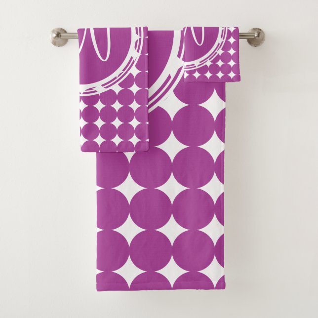 Monogramme de point Polka violet (En situation)