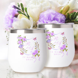 Monogramme de ruban violet Rose