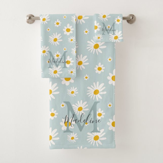 Monogramme de script chic minimal daisy sarcelle (En situation)