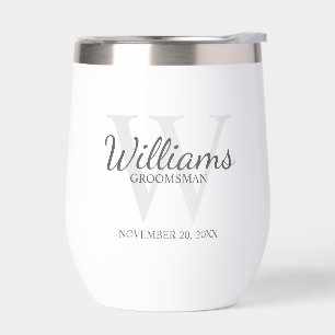 Monogramme de script personnalisé et Groomsmen de 