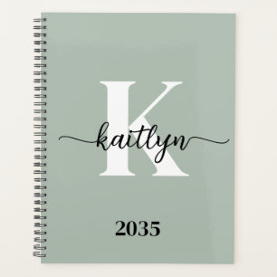 Monogramme de script vert Sage