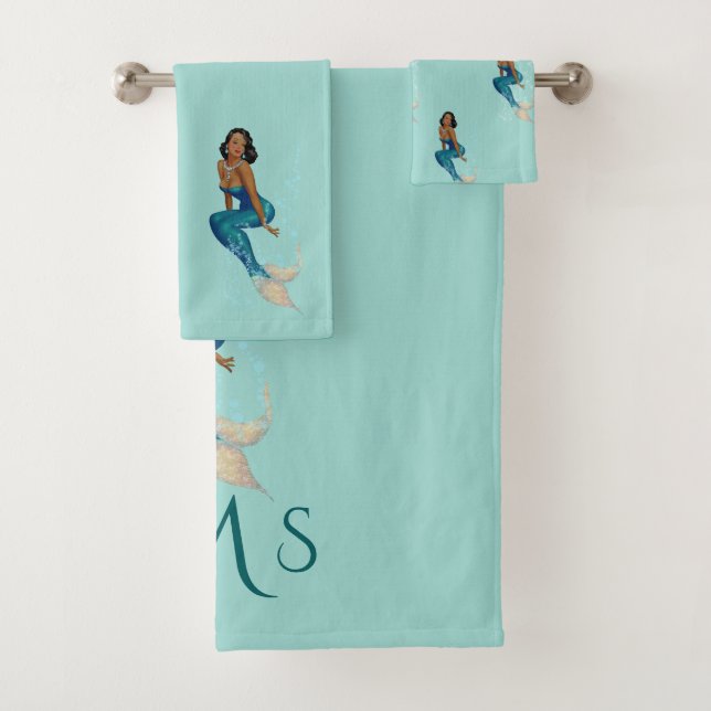 Monogramme de sirène vintage afro-américaine (En situation)