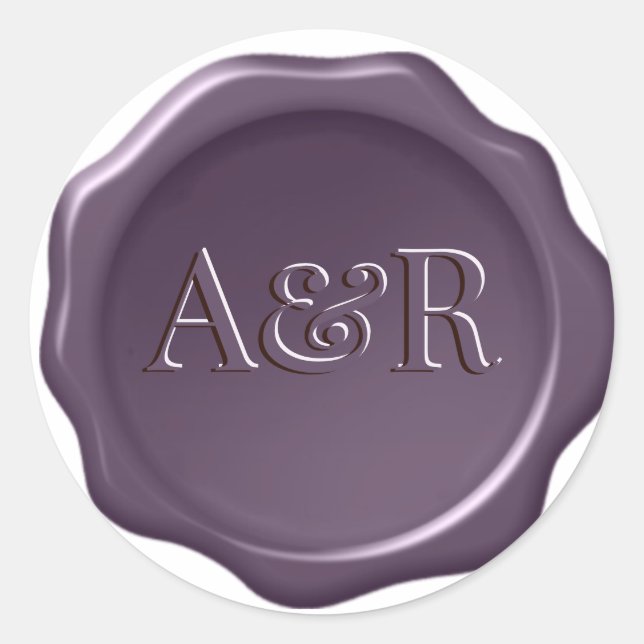 monogramme de Sticker de cire violette, (Devant)