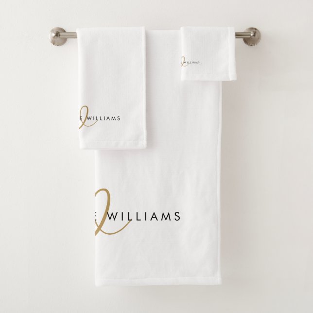 Monogramme de style moderne en or blanc (En situation)