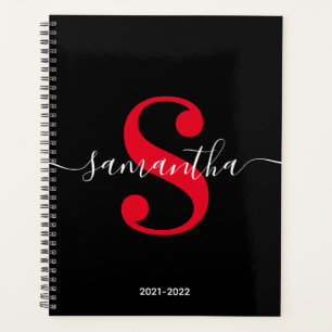 Monogramme de style moderne noir blanc et rouge vi