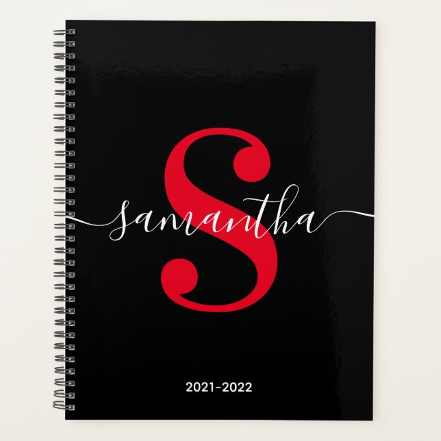 Monogramme de style moderne noir blanc et rouge vi (Devant)