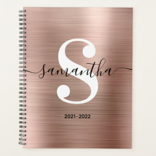 Monogramme de style moderne or rose blanc noir