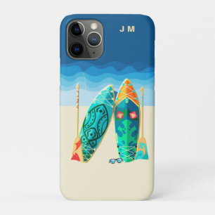 Monogramme de surf de plage iPhone / coque ipad