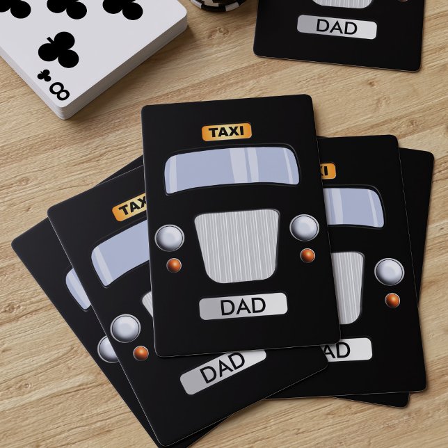 Monogramme de taxi noir Cartes de jeu personnalisé (Perfect gift for the dad who is your personal chauffeur. He's best taxi driver )