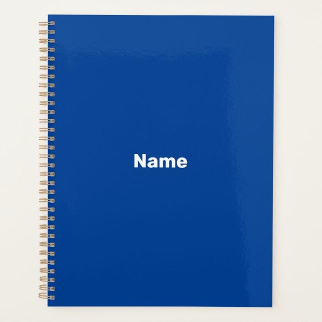 Monogramme de texte personnalisé bleu minimaliste  (Devant)