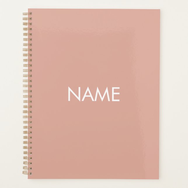 Monogramme de texte personnalisé minimaliste rose  (Devant)