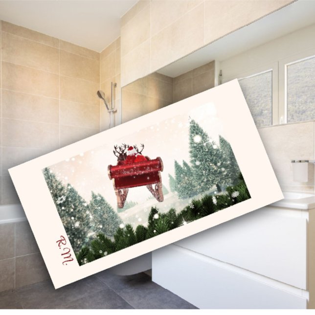 Monogramme de transport père Noël Serviette de bai (Créateur téléchargé)