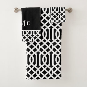 Monogramme de Trellis noir et blanc Couleurs mod