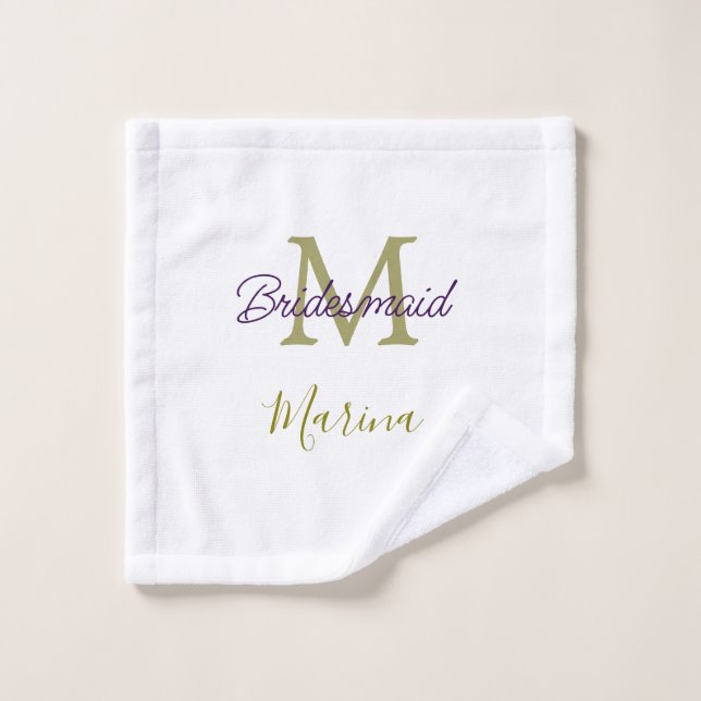 Monogramme de tribu de mariée simple en or p (Gant de toilette)
