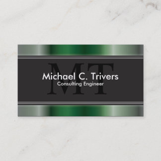 Monogramme de vert de carte de visite d'ingénieur