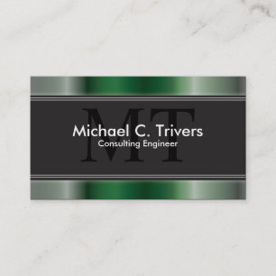 Monogramme de vert de carte de visite d'ingénieur
