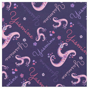 Monogramme de Y et tissu nommé personnalisé de