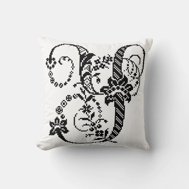 Monogramme décoratif de pixel de Y avec le coussin (Recto)