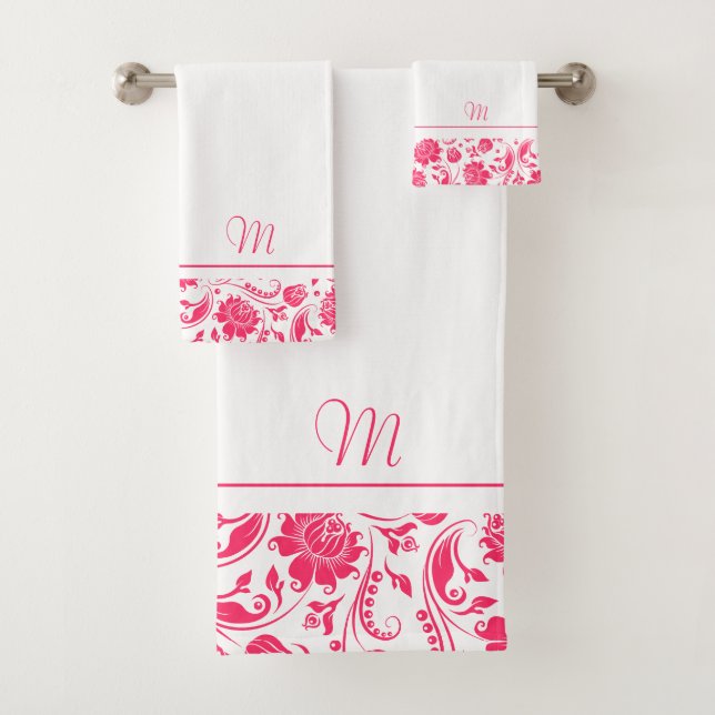 monogramme des damas vintages profondes et blanche (En situation)