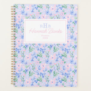 Monogramme des fleurs d'aquarelle de Preppy