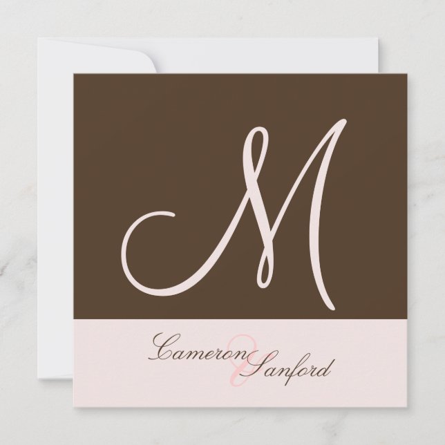 Monogramme des invitations de mariage personnalisé (Devant)