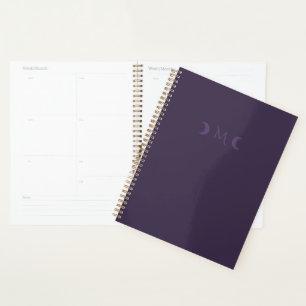 Monogramme des lunes de croissant de violet poussi