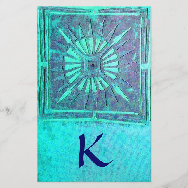 MONOGRAMME D'ÉTOILE DU MATIN, turquase bleue (Devant)