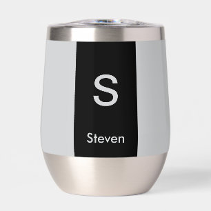 Monogramme deux tons moderne noir et gris