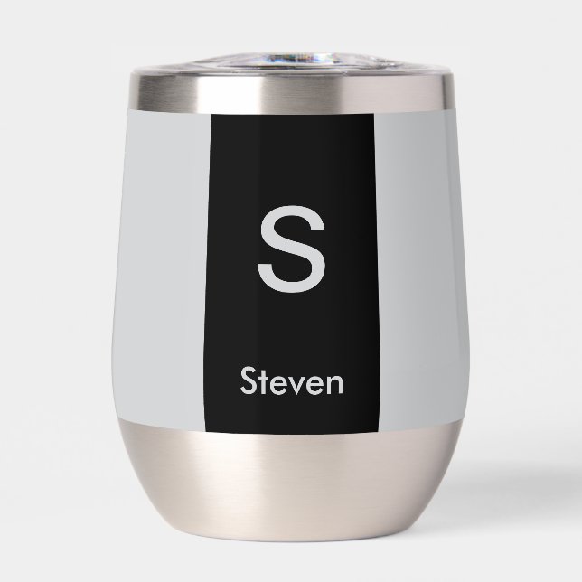 Monogramme deux tons moderne noir et gris (Avant)