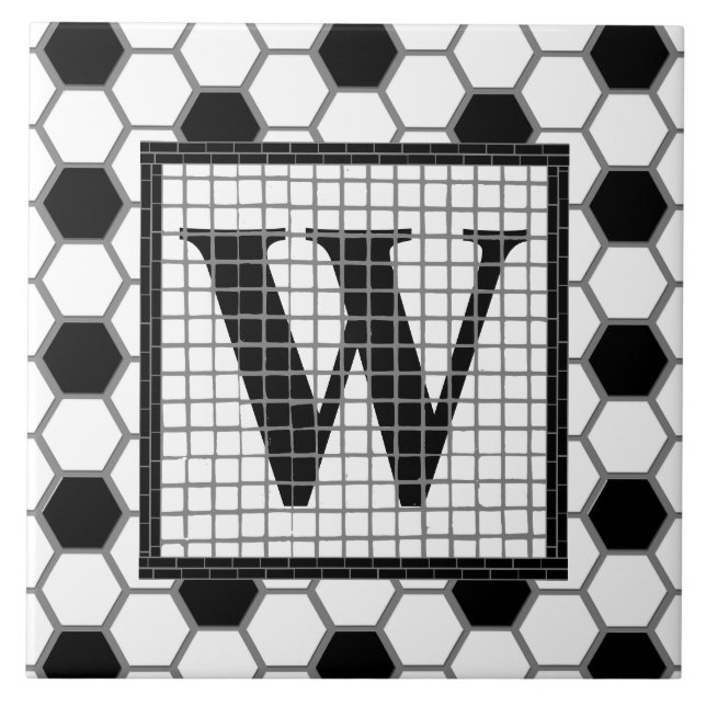 Monogramme d'impression de carreau hexagonal (Devant)