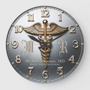 Monogramme Docteur en argent horloge clinique Médi