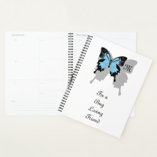 Monogramme d'ombre à papillon bleu