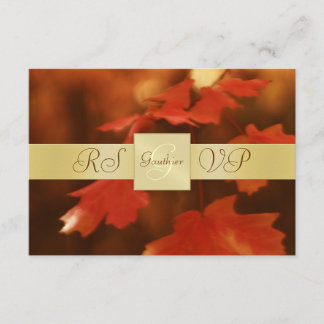 Monogramme d'or Automne Feuilles d'automne RSVP In