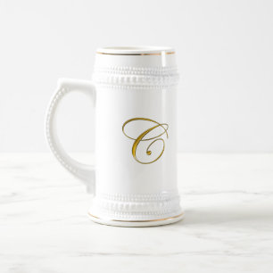 Monogramme d'or C Coffee Mugs et Steins