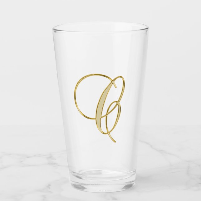 Monogramme D'Or C, Lettre C Verre (Devant)