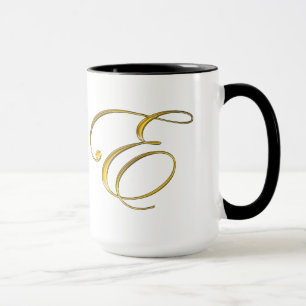 Monogramme d'or E Mugs et Steins