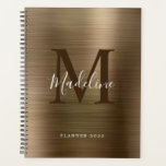 Monogramme d'or métallique simple brossé<br><div class="desc">Moderne simple brossé Métallurgique Monogramme Or</div>